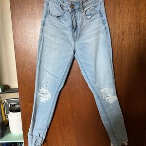 American Eagle Outfitters Light Blue Ripped Skinny Jeans